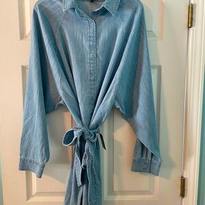 Denim Long sleeve Dress from Express